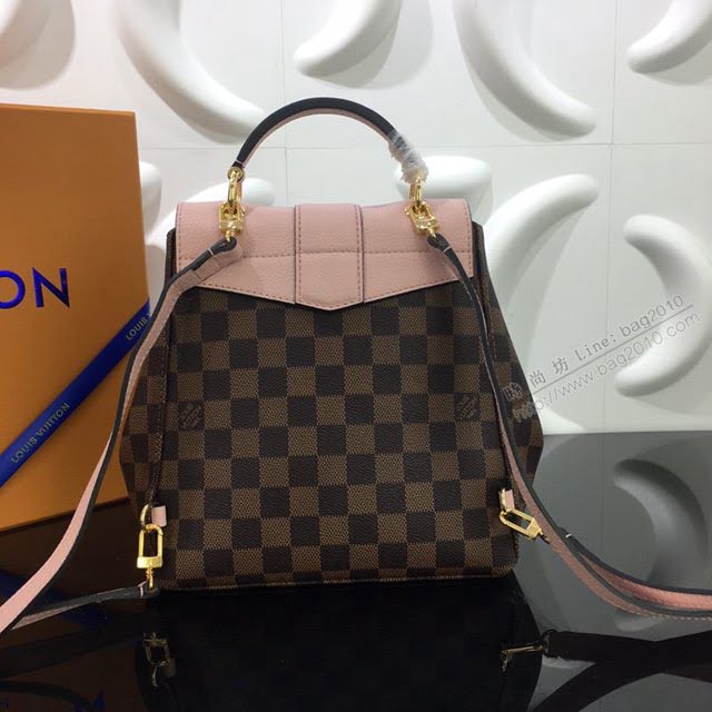 LV包包 2020專櫃新款 Clapton雙肩包 Damier格紋帆布搭配粒紋皮革 lv棋盤格女背包  ydh3557